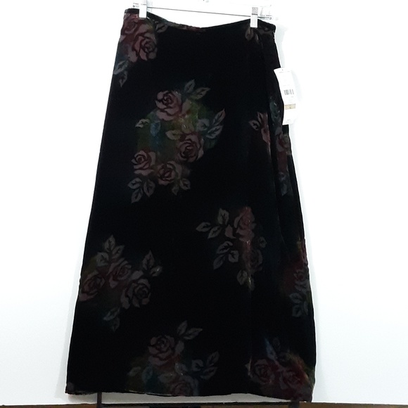 Josephine Chaus Velour Floral Maxi Skirt NWT - Picture 6 of 7